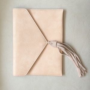 Super Cute Pale Pink Clutch with Tassel Detail